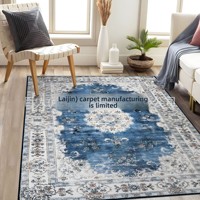 Tapis Persan Vintage Sur Mesure pour Salon, Tapis Oriental Rétro Antidérapant et Durable, Tapis de Sol Décoration Intérieure Chambre Table Basse