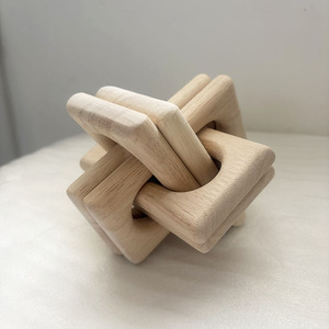 Catena di legno decorativa per tavolino e mensola |   Scultura Artigianale in Legno Naturale con Nodi, Arco Rustico Moderno per Arredamento - Product Image 3