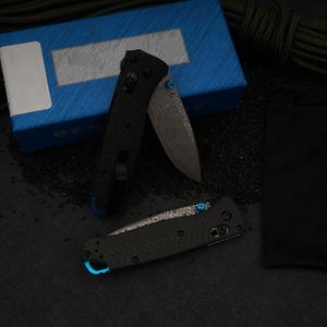 มีดพับเหล็กดามัสกัส TREDKNIX 535-5 สำหรับตั้งแคมป์ ปลายแหลม ด้ามคาร์บอนไฟเบอร์ ใบมีดหนา 0.3 มม. ขายส่งจากโรงงาน รับผลิตแบบ OEM - Product Image 3