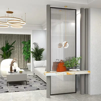Paravent en verre en bois massif salon lumière luxe entrée cloison écran porche