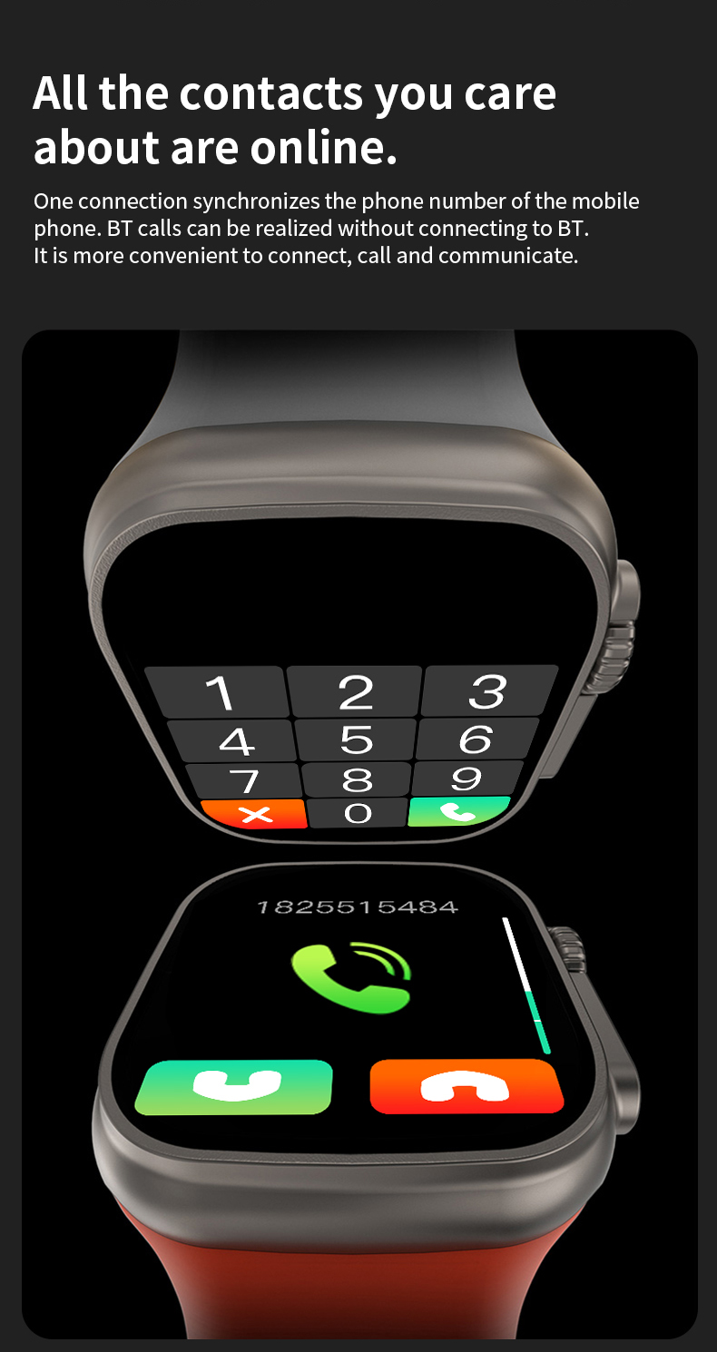 640x480 Sports Smartwatch BT Calling HK8 Pro Max Zinc Alloy Case