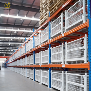 כלוב אחסון מכולות מחוטי פלדה מגולוונים עמידים במיוחד של Easylink עם סגירה אופקית נשלפת - Product Image 5