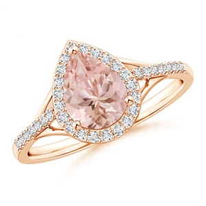 Anillo de Morganita de Plata de Ley, Diseño de Joyería de Morganita, Significado del Anillo de Morganita, Anillo de Compromiso y Boda Chapado en Oro Rosa de 14K - Product Image 4