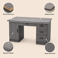 Scrivania Ergonomica Semplice ed Elegante da 120cm in Truciolato Rivestito in Melamina per Studio e Ufficio