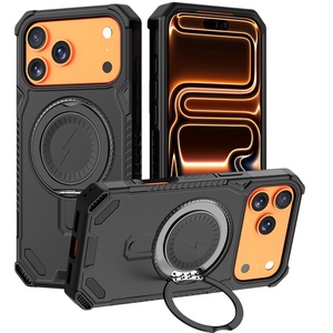 Funda Antigolpes Serie Mecha con Soporte Magnético Giratorio para iPhone 17 Pro Max, Carcasa Resistente para Teléfono, Venta al Por Mayor B2B - Product Image 1