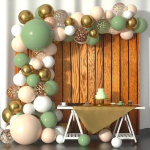 Kit d'arche de ballons en latex vert menthe et blanc métallisé avec confettis, pour Jungle Safari, <span class=keywords><strong>WILD</strong></span> ONE, Anniversaire, Fête des Mères, Mariage, Événement - Product Image 3