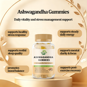 Gummies d'extrait de racine d'Ashwagandha en marque blanche OEM pour une réponse saine au stress, la relaxation corporelle et la vitalité quotidienne - 60 Gummies - Product Image 3