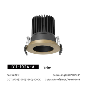 <span class=keywords><strong>Downlight</strong></span> <span class=keywords><strong>LED</strong></span> Empotrable de Alta <span class=keywords><strong>Potencia</strong></span> de 26 W con Clasificación IP44, Antideslumbrante, UGR < 19, Carcasa de Aluminio COB, Luces Spot para Hoteles de Lujo y de Alta Gama - Product Image 2