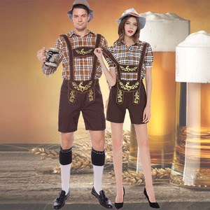 Costumes d'Oktoberfest unisexes pour adultes, kits de bière, pantalons de style allemand pour spectacles sur scène, polyester/rayonne, en stock - Product Image 1