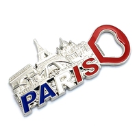 Ouvre-bouteille magnétique décoratif en forme de charme de Paris, aimant de réfrigérateur en fonte de qualité, souvenirs français personnalisés en gros