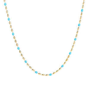 بيع بالجملة عرض عصري جديد تصميم 18 قيراط ذهبي PVD سلسلة من المينا من الفولاذ المقاوم للصدأ-قلادة نسائية غير متلاشية - Product Image 1