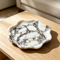 Plateau en marbre naturel de luxe à veines violettes, plat de rangement décoratif en pierre pour la décoration intérieure du Majlis Ramadan, taille personnalisée disponible