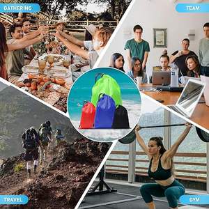 Sac à cordon personnalisé imperméable en nylon pour la gym, les voyages, la randonnée et le shopping - Product Image 5