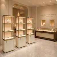 Maßgefertigte Schmuck-Vitrine aus Edelstahl mit LED-Beleuchtung und Drehfunktion für Juweliergeschäfte, Einzel- und Großhandel