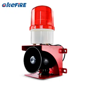 Okefire 23W 110dB Mini Siren Alarm 12V/24V High Sound Electric Horn with High-Frequency Flashing Light Sound and Visual Alarm