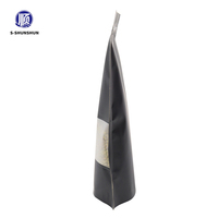 Prix direct usine, sac pochette stand-up en plastique noir mat, personnalisé, avec fenêtre transparente, refermable, anti-humidité et hermétique, pour sucre