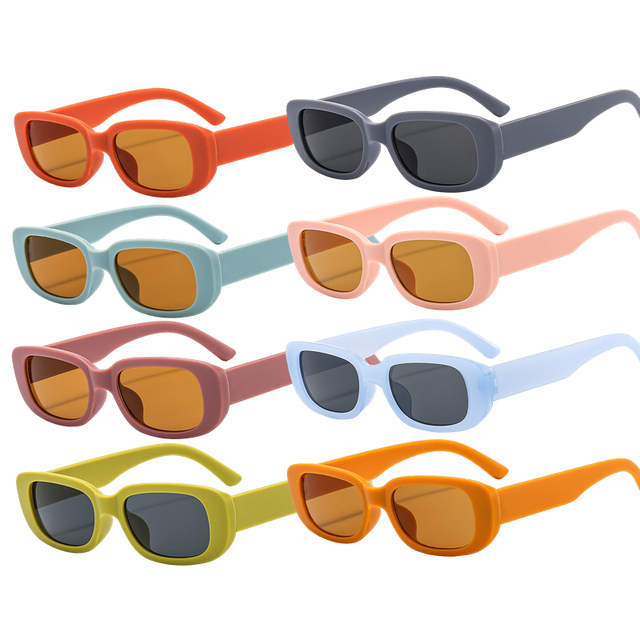 FF1093 2023 UV400 Trendy Rectangle Sunglasses for Women Men Fashion Colorful Small Square Retro Sunglasses