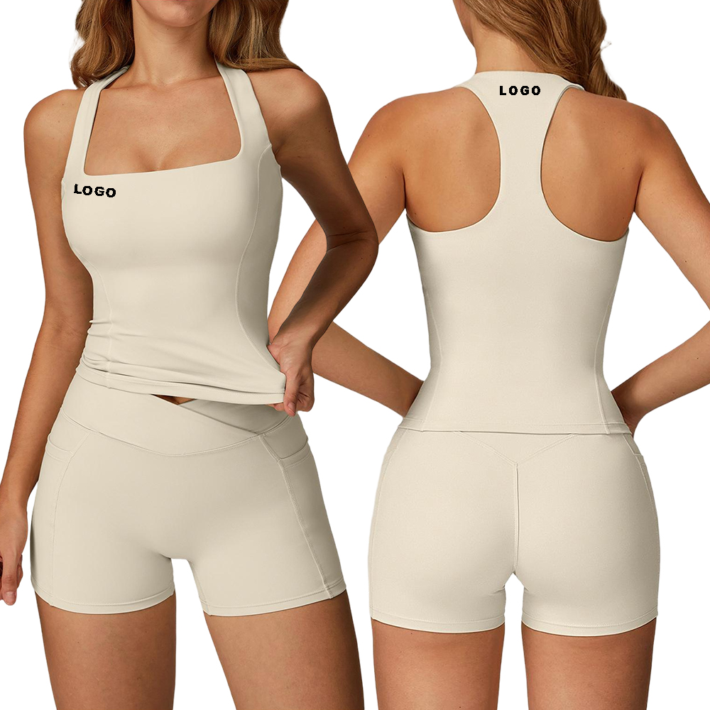 Women Lightweight Breathable Fitness Racerback Sleeveless Quick Dry Four Way Stretch Workout Tank Top Front Sports Yoga Wear