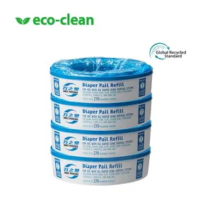 Eco-Clean Oem/Odm Custom Meerdere Lagen Geurvergrendeling Bescherming Gerecycled Plastic Vuilniszakken Luieremmer Navulzak