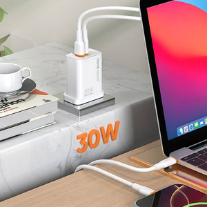 <span class=keywords><strong>Cargador</strong></span> GaN Portátil <span class=keywords><strong>VIDVIE</strong></span> de 30W con USB <span class=keywords><strong>Tipo</strong></span> <span class=keywords><strong>C</strong></span>, Carga Rápida, Adaptadores de Viaje para Reino Unido, Equipado con Cable - Product Image 2