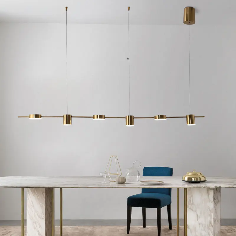 Minimalist Restaurant Led Long Bar Pendant light Dimmable Dining Table Kitchen Hanging Light Fixture