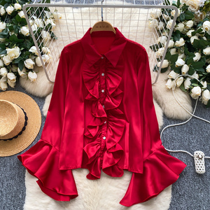 2025 elegante camicetta a balza da donna autunno aderente Casual <span class=keywords><strong>Top</strong></span> unico per sofisticati <span class=keywords><strong>Top</strong></span> in stile Casual da donna - Product Image 5