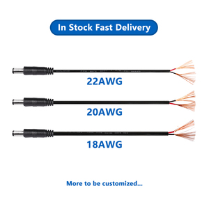 สายไฟ DC ขนาด 5.5 มม. x 2.1 มม. รุ่น 5521 หัวเสียบตัวผู้ สายทองแดงเปลือย 18AWG ฉนวน PVC ยาว 1 เมตร (<span class=keywords><strong>3.3</strong></span> ฟุต) สำหรับอุตสาหกรรม ใช้กับเราเตอร์แบบแขวน - Product Image 5