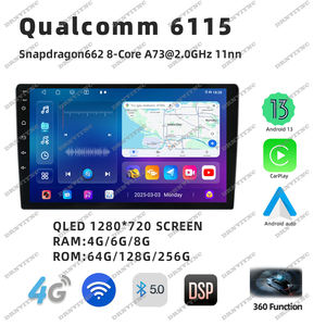 Personnalisation d'usine Qualcomm 6115 Android 13 autoradio stéréo lecteur vidéo Carplay 9 "10" 11.5 "13" écran unité centrale universelle - Product Image 2