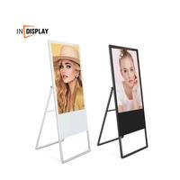 Pantalla Digital Portátil Tipo A de 55 Pulgadas con Soporte de Pie para Eventos y Ferias Comerciales