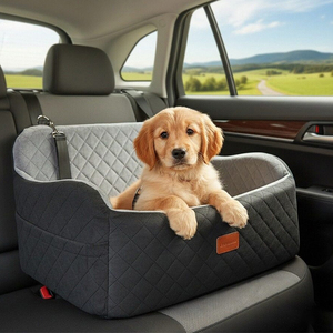 Hunde-Autositz & Katzen-Bett-Höhle für Kleine/Mittlere Hunde Abnehmbarer Bezug Verstellbare Gurte Reisesicherheit - Product Image 2