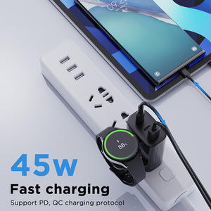 Quick PD ที่ชาร์จ45W พอร์ต3 in 1 USB Type-C ที่ชาร์จโทรศัพท์พร้อมสายสำหรับสมาร์ทวอทช์ Galaxy <span class=keywords><strong>Watch</strong></span> 4 - Product Image 2