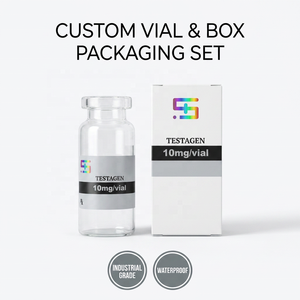 Etiquetas Adhesivas Transparentes Dobles para Viales de 10 ml, Impresión CMYK Personalizada, Etiquetas Impermeables para Botellas de Inyección de Péptidos - Product Image 1