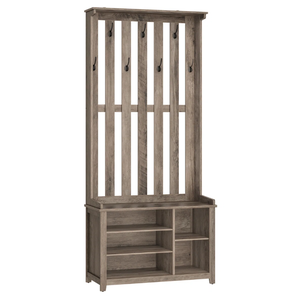 ตู้เก็บของอเนกประสงค์สำหรับทางเข้าบ้าน พร้อมราวแขวนเสื้อผ้า ตู้เก็บรองเท้า ตู้เก็บของในห้องนั่งเล่น โซลูชั่นจัดเก็บแบบครบวงจร - Product Image 1