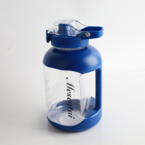 Botella de Agua Deportiva de Plástico Tritan de 88 oz con Marcador de Tiempo, Asa y Pajita, Ecológica, Color Azul Marino Sólido, para Adultos - Product Image 4
