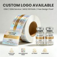 Etiquetas Personalizadas para Frascos de Vidrio con Impresión UV, Resistentes al Agua, de 3 ml, 5 ml y 10 ml, para Péptidos