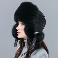 Sombreros de bombardero de invierno de piel de moda para hombres y mujeres, gorro de nieve con orejeras de piel de mapache Real, sombrero de esquí, sombrero de cazador Ushanka para hombres