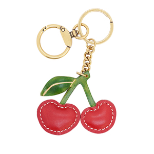 Handmade Cute Cherry Luxury Leather Keychain - Premium Keychains for Daily & Gift Use, Leather Keychains for Women