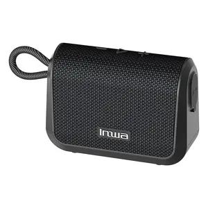 Inwa caixa de som portátil bt, auto falantes, para áreas externas, a prova d' água, com microfone embutido, cartão tf stereo, 8w, 12h pequeno