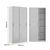 Meuble de rangement de bureau à domicile moderne, grand, réglable en hauteur, verrouillable, à 2 portes, en acier, d'occasion, armoire de classement métallique