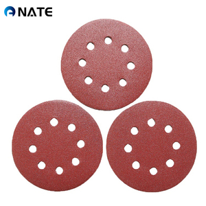 Disco abrasivo rojo de 8 agujeros de 5 pulgadas, lijadora de papel de lija de gancho y bucle de 150mm y 6 pulgadas, papel de lija redondo OEM personalizable - Product Image 2