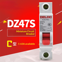 Disjoncteur aérien DZ47S unipolaire 1P pour distribution secondaire 32A 40A 63A, protection contre les courts-circuits