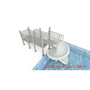Tobogán de Agua en Espiral de Plástico de 1.58 m de Altura para <span class=keywords><strong>Piscina</strong></span> y Área de Juegos Acuáticos, Certificado de Seguridad EN1176 CE - Product Image 3