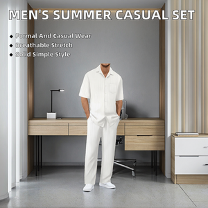 Trajes Casuales de Oficina para Hombre, Otoño, Cuello Solapa, Dos Piezas, Camisa y Pantalones Largos, Alta Calidad, Ecológicos - Product Image 2