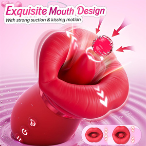 Rose Tongue Licking Oral Sucking Vibrator For Women <strong>Clit</strong> Stimulator Female Masturbation Sucker Sex Toy For Women - Product Image 3
