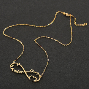 Tùy Chỉnh Hình Trái Tim Thép Không Gỉ Vòng Cổ Đôi Tên Cá Nhân Tên Nơi Cho Người Bạn Tốt Nhất Vài Hợp Thời Trang Liên Kết Chuỗi Quà Tặng - Product Image 2