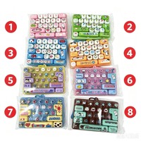 26 Tombol Mini Keyboard Fidget Plastik Gantungan Kunci Mainan Pereda Stres Tekan Jari Pereda Kecemasan Hadiah untuk Dewasa & Anak-Anak