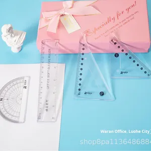 Trong suốt nhựa hình học cụ quartet-toán đo lường thiết lập phù hợp cho các trường học, giáo dục, và sử dụng kiến trúc - Product Image 4