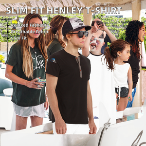 T-shirt décontracté pour homme de qualité supérieure, coupe ajustée, col rond, manches courtes, motif uni, design vierge, polyester/coton, tissu respirant tricoté - Product Image 3