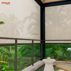 Moderno personalizado fibra de vidrio + PVC a prueba de viento al aire libre sombras para tragaluz ventanas Simple estilo liso Patios
