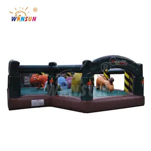 Popular patio inflable niños dinosaurio inflable funland venta al por mayor patio inflable comercial